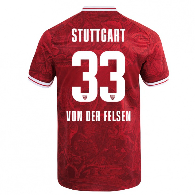 Danxen Donna Maglia Jerik Von Der Felsen #33 Rosso Nero Kit Gara Away 2025/26 Maglietta
