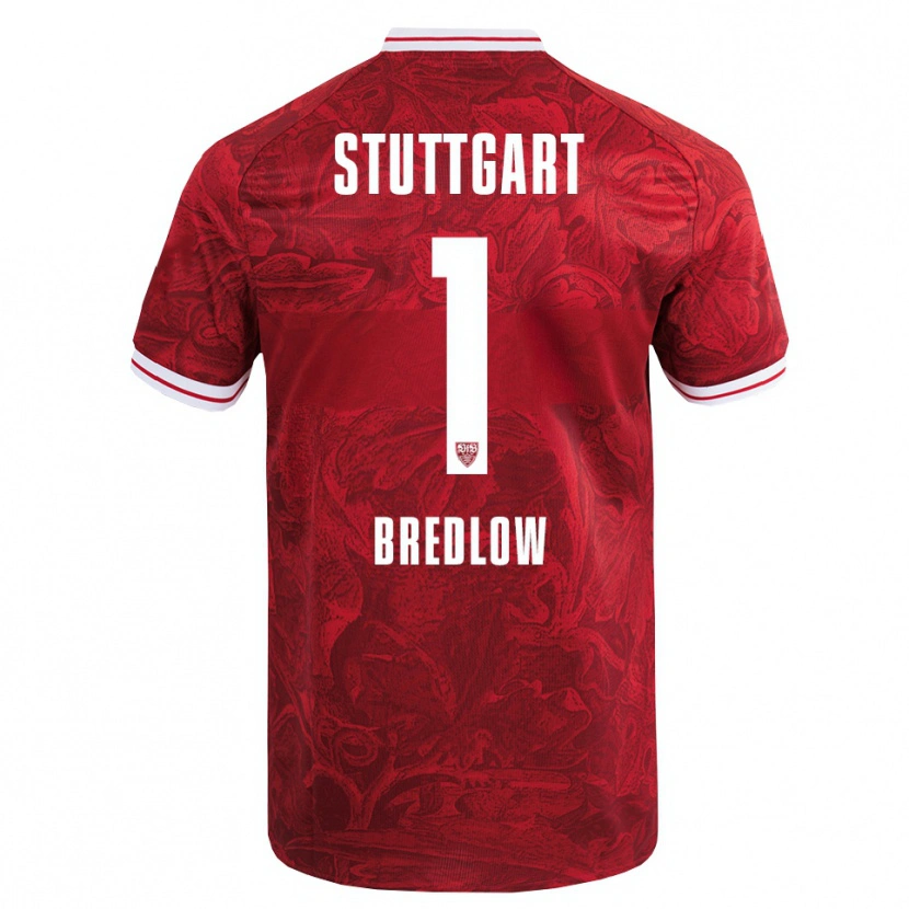 Danxen Donna Maglia Fabian Bredlow #1 Rosso Nero Kit Gara Away 2025/26 Maglietta