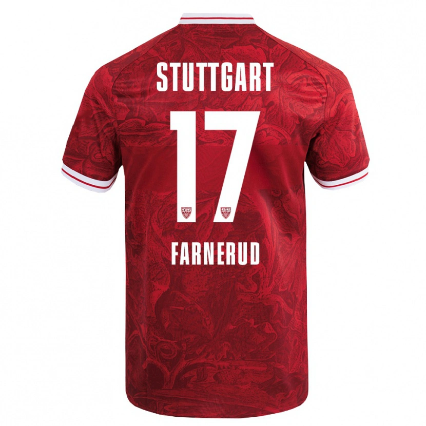 Danxen Donna Maglia Colin Farnerud #17 Rosso Nero Kit Gara Away 2025/26 Maglietta