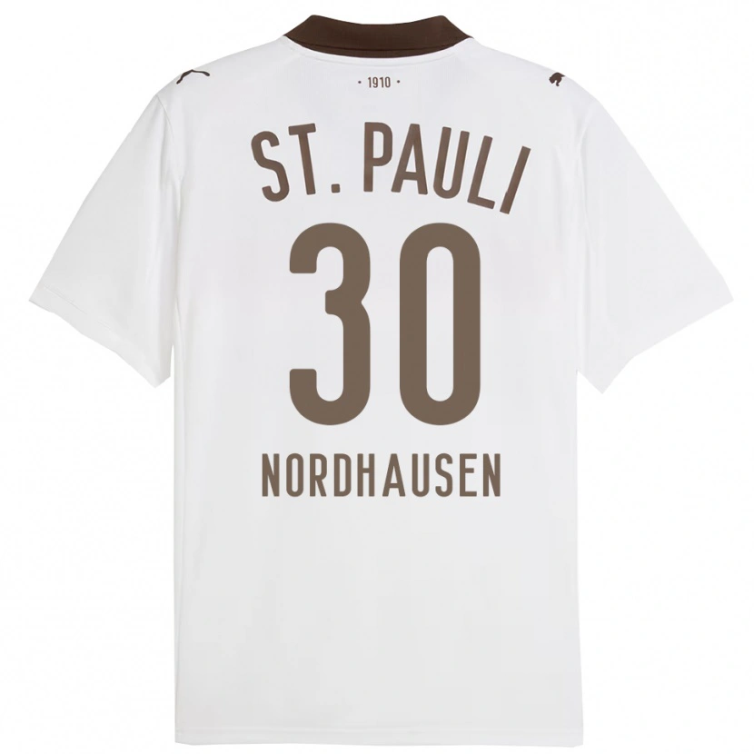 Danxen Donna Maglia Neele Nordhausen #30 Bianco Rosso Kit Gara Away 2025/26 Maglietta