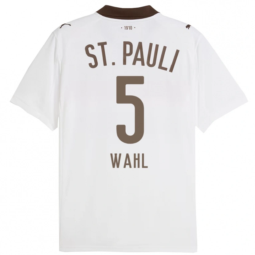 Danxen Donna Maglia Hauke Wahl #5 Bianco Rosso Kit Gara Away 2025/26 Maglietta