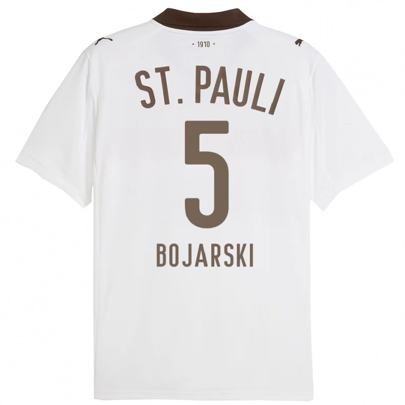 Danxen Donna Maglia Tetje Bojarski #5 Bianco Rosso Kit Gara Away 2025/26 Maglietta