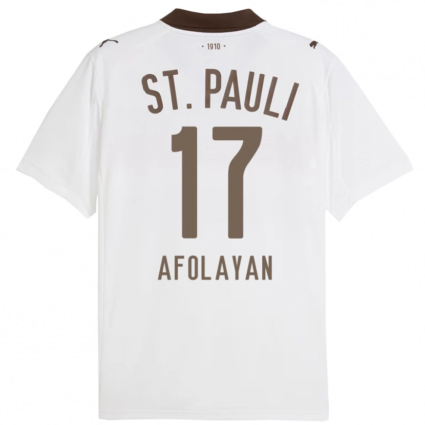 Danxen Donna Maglia Oladapo Afolayan #17 Bianco Rosso Kit Gara Away 2025/26 Maglietta