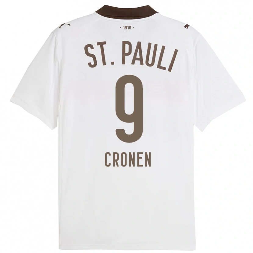 Danxen Donna Maglia Florian Cronen #9 Bianco Rosso Kit Gara Away 2025/26 Maglietta