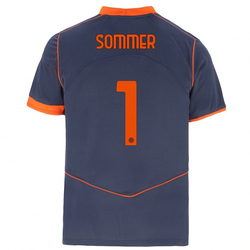 Danxen Donna Maglia Yann Sommer #1 Grigio Arancione Kit Gara Third 2025/26 Maglietta