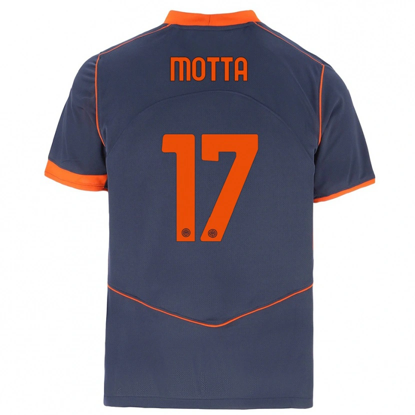 Danxen Donna Maglia Matteo Motta #17 Grigio Arancione Kit Gara Third 2025/26 Maglietta