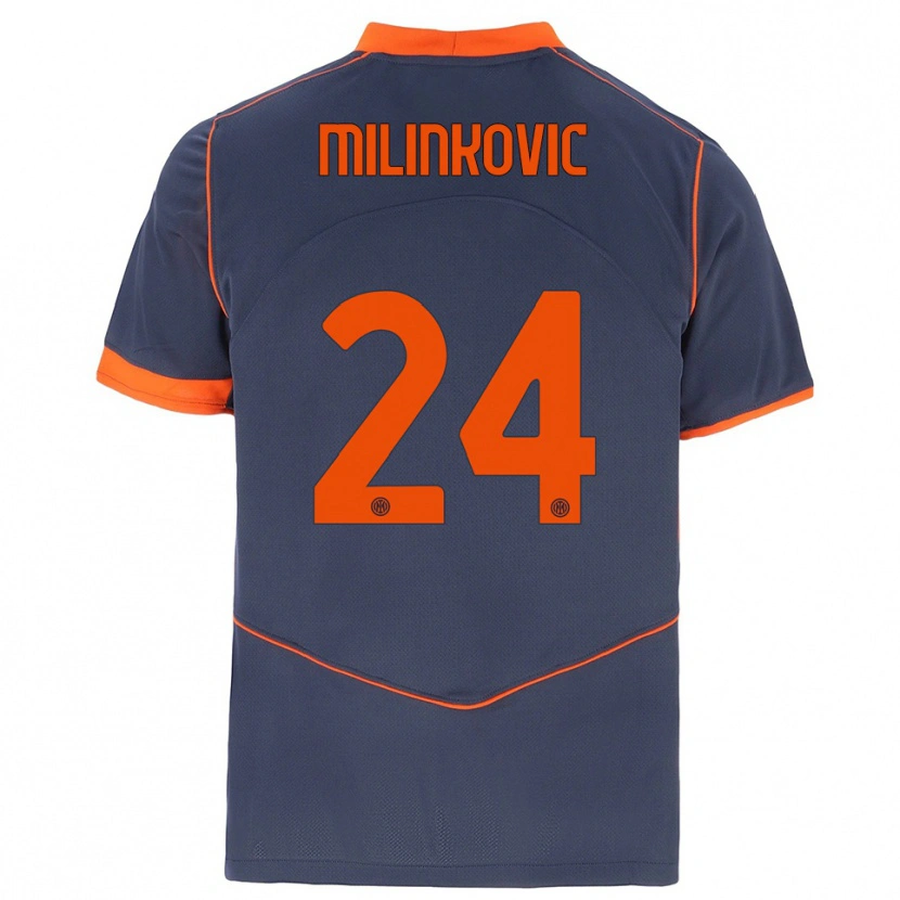 Danxen Donna Maglia Marija Milinković #24 Grigio Arancione Kit Gara Third 2025/26 Maglietta