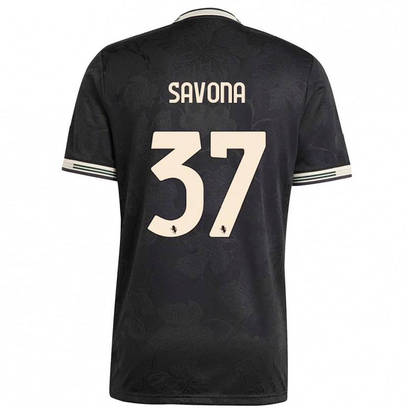 Danxen Donna Maglia Nicolò Savona #37 Nero Bianco Verde Kit Gara Third 2025/26 Maglietta
