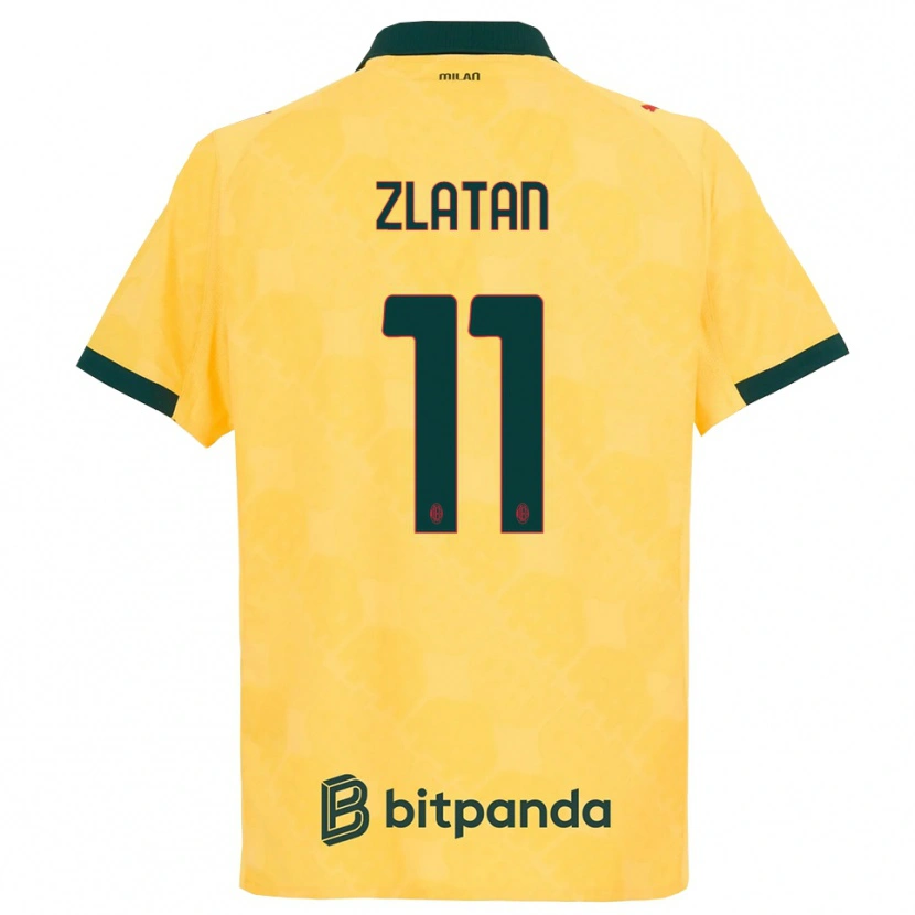 Danxen Donna Maglia Zlatan Ibrahimovic #11 Giallo Nero Kit Gara Third 2025/26 Maglietta