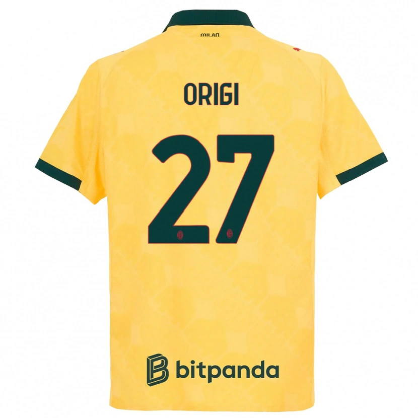 Danxen Donna Maglia Divock Origi #27 Giallo Nero Kit Gara Third 2025/26 Maglietta