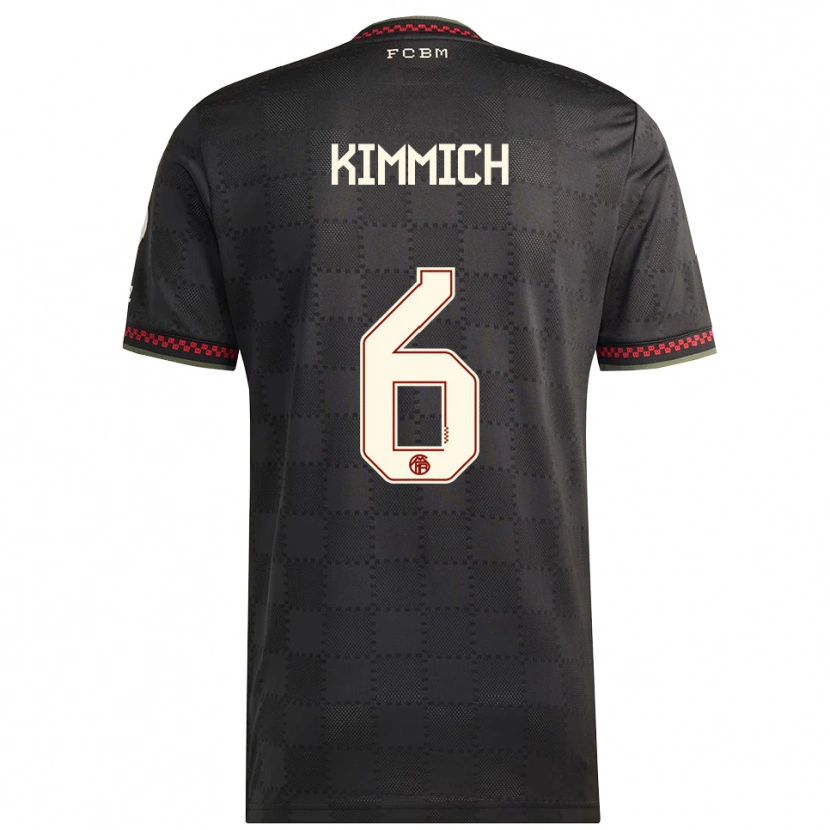 Danxen Donna Maglia Joshua Kimmich #6 Nero Bianco Kit Gara Third 2025/26 Maglietta