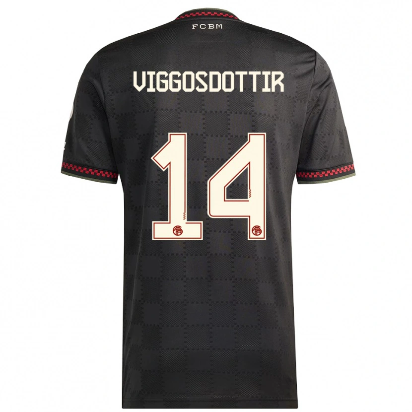 Danxen Donna Maglia Glodis Perla Viggosdottir #14 Nero Bianco Kit Gara Third 2025/26 Maglietta