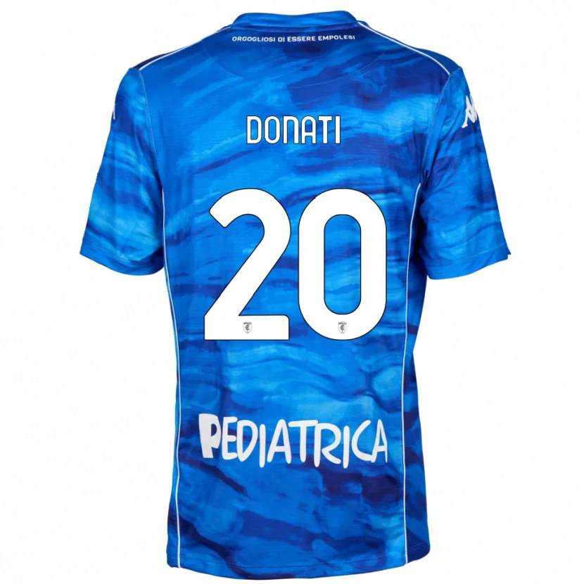 Danxen Bambino Maglia Francesco Donati #20 Blu Bianco Kit Gara Home 2025/26 Maglietta