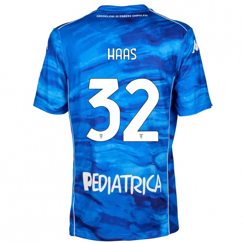 Danxen Bambino Maglia Nicolas Haas #32 Blu Bianco Kit Gara Home 2025/26 Maglietta