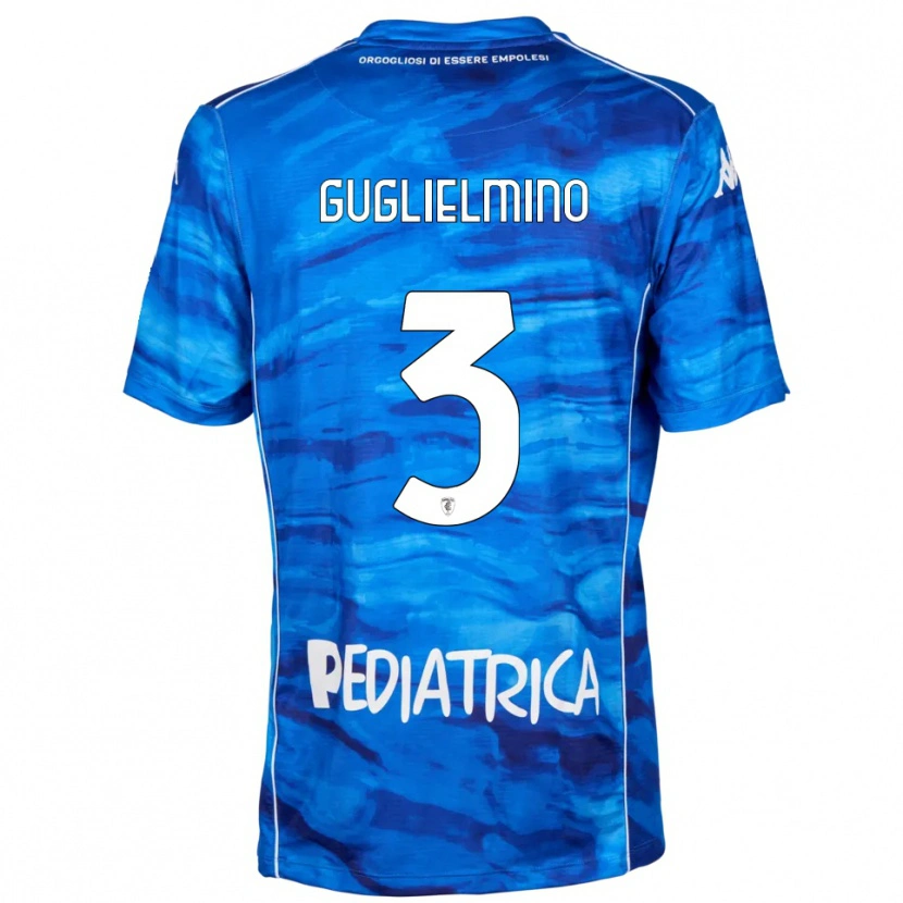 Danxen Bambino Maglia Federico Guglielmino #3 Blu Bianco Kit Gara Home 2025/26 Maglietta