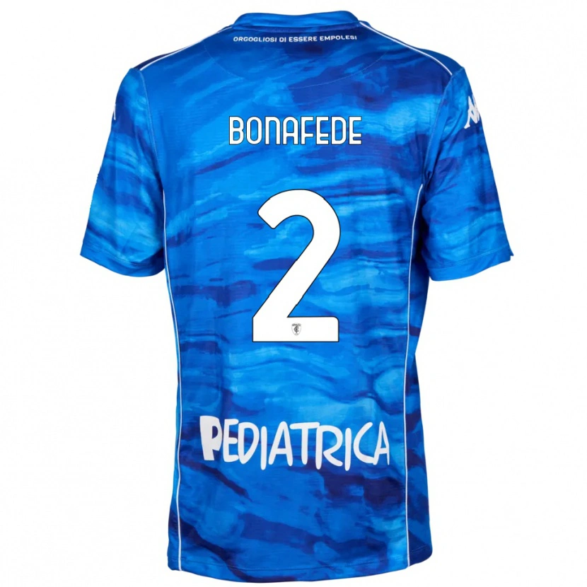 Danxen Bambino Maglia Mattias Bonafede #2 Blu Bianco Kit Gara Home 2025/26 Maglietta