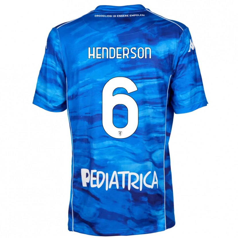 Danxen Bambino Maglia Liam Henderson #6 Blu Bianco Kit Gara Home 2025/26 Maglietta