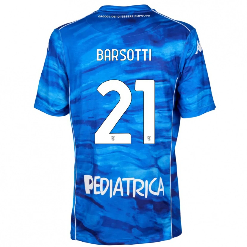 Danxen Bambino Maglia Leonardo Barsotti #21 Blu Bianco Kit Gara Home 2025/26 Maglietta
