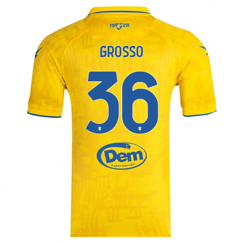 Danxen Bambino Maglia Filippo Grosso #36 Giallo Blu Kit Gara Home 2025/26 Maglietta