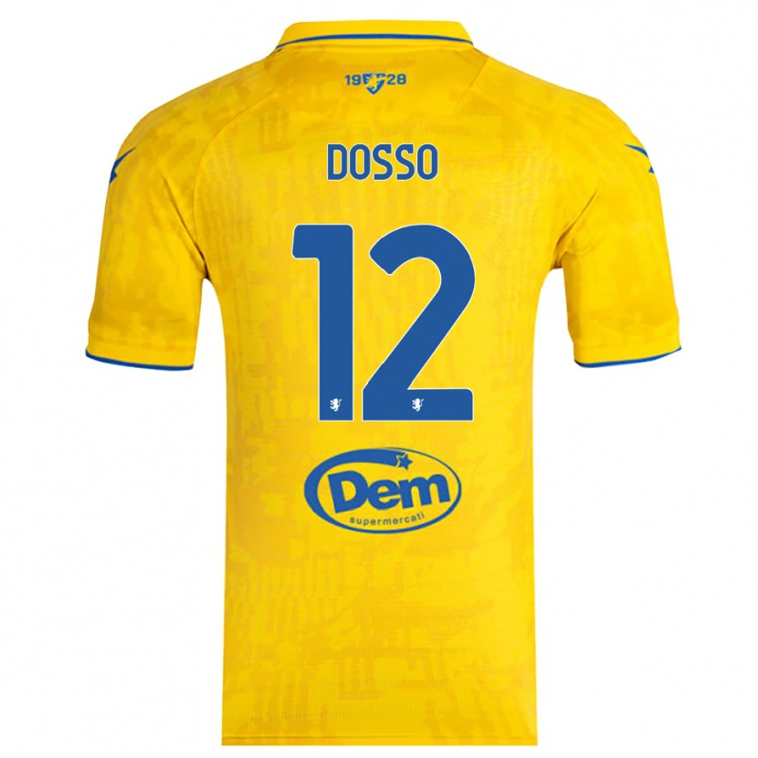 Danxen Bambino Maglia Aboubaka Dosso #12 Giallo Blu Kit Gara Home 2025/26 Maglietta