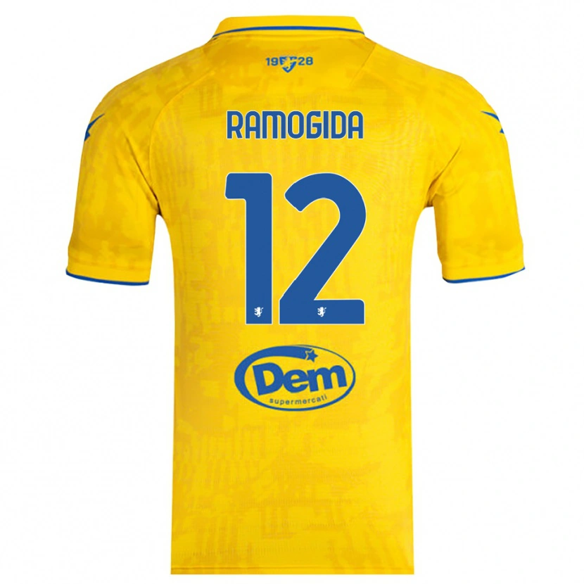 Danxen Bambino Maglia Tommaso Ramogida #12 Giallo Blu Kit Gara Home 2025/26 Maglietta