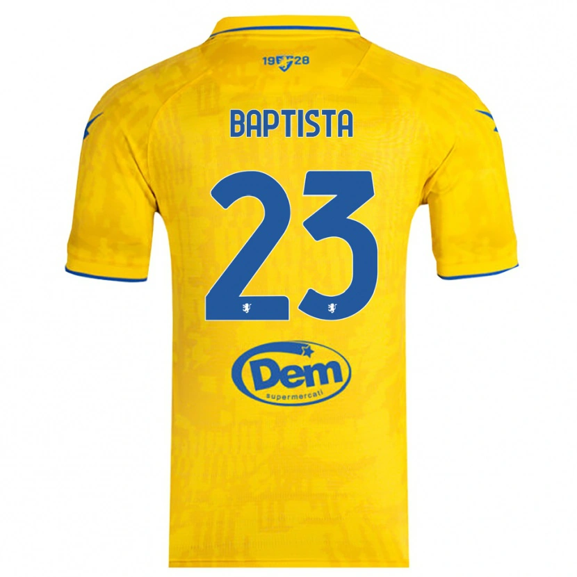 Danxen Bambino Maglia Viktor Baptista #23 Giallo Blu Kit Gara Home 2025/26 Maglietta