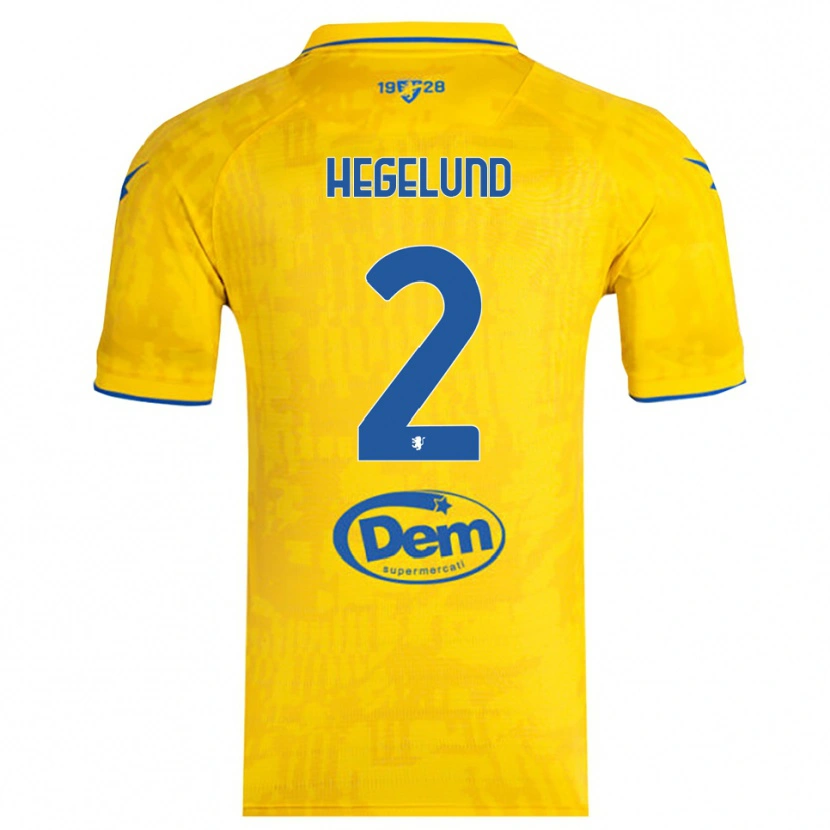 Danxen Bambino Maglia Victor Hegelund #2 Giallo Blu Kit Gara Home 2025/26 Maglietta
