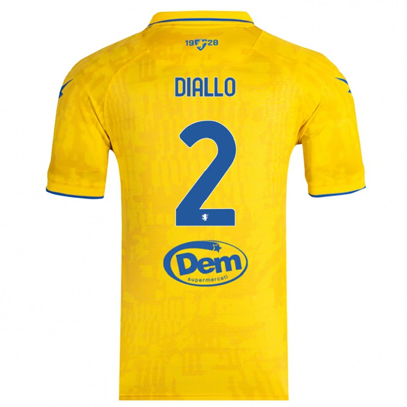 Danxen Bambino Maglia Abdoul Diallo #2 Giallo Blu Kit Gara Home 2025/26 Maglietta