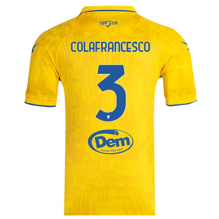 Danxen Bambino Maglia Filippo Colafrancesco #3 Giallo Blu Kit Gara Home 2025/26 Maglietta