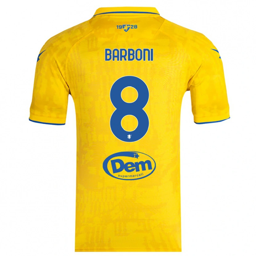 Danxen Bambino Maglia David Barboni #8 Giallo Blu Kit Gara Home 2025/26 Maglietta