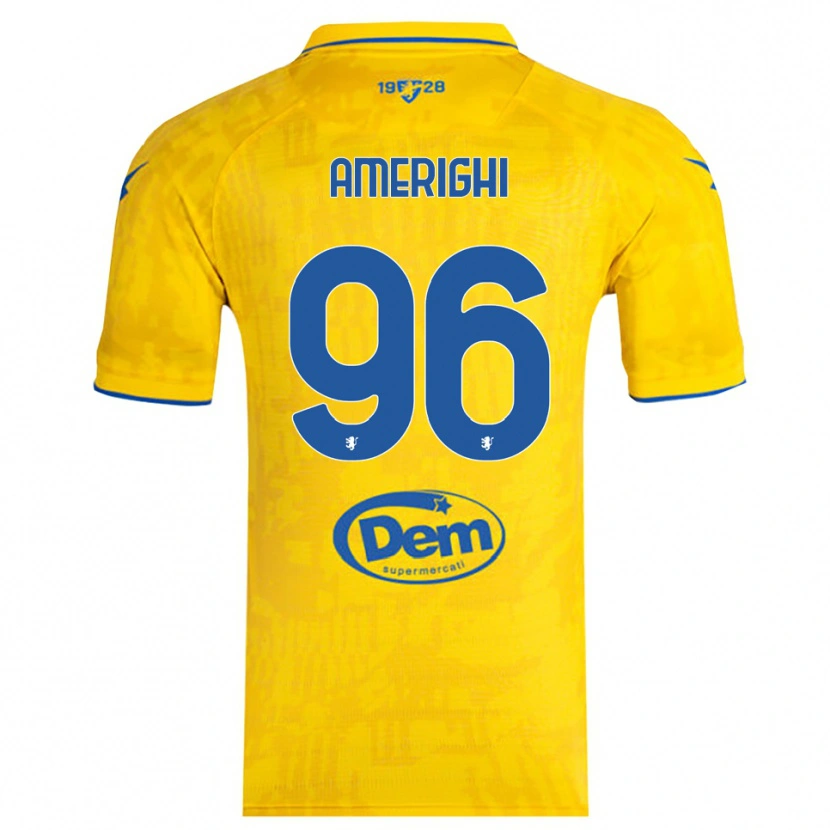 Danxen Bambino Maglia Igor Amerighi #96 Giallo Blu Kit Gara Home 2025/26 Maglietta