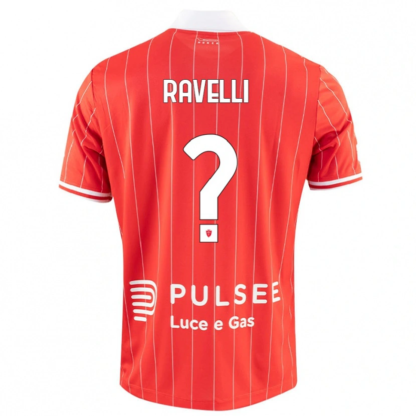 Danxen Bambino Maglia Etienne Ravelli #0 Rosso Bianco Kit Gara Home 2025/26 Maglietta