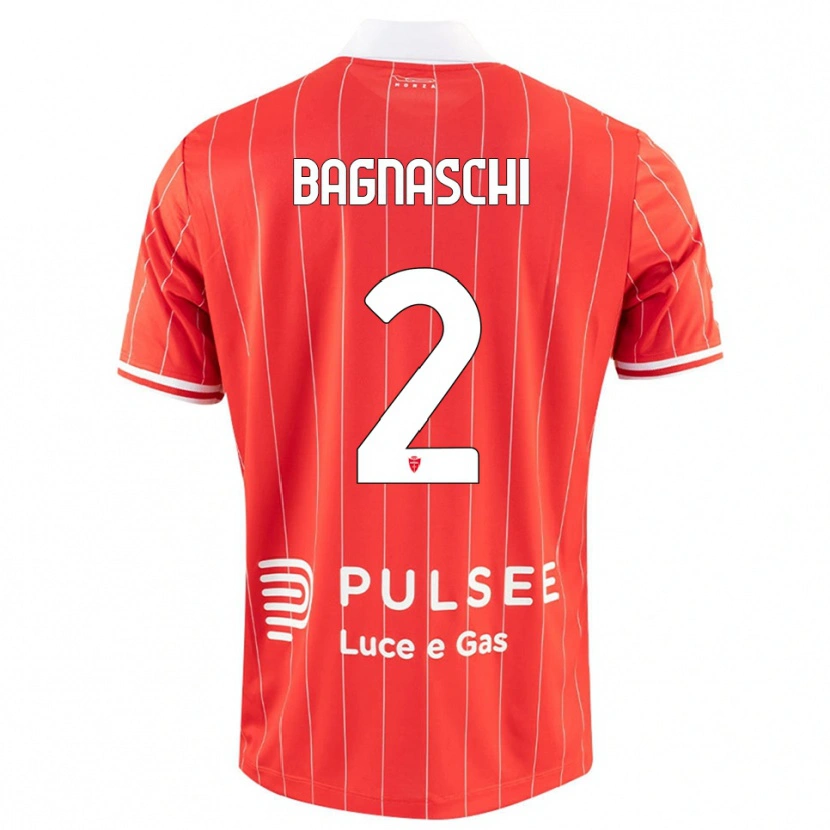 Danxen Bambino Maglia Alessandro Bagnaschi #2 Rosso Bianco Kit Gara Home 2025/26 Maglietta