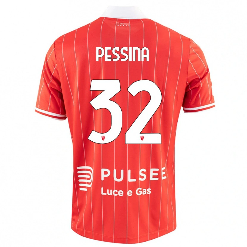 Danxen Bambino Maglia Matteo Pessina #32 Rosso Bianco Kit Gara Home 2025/26 Maglietta