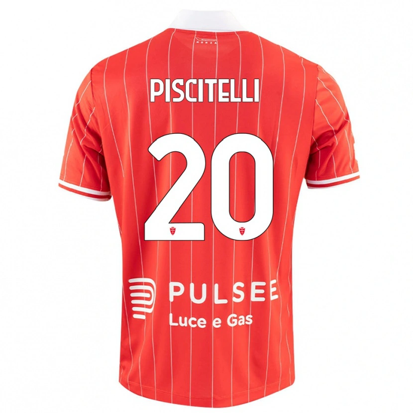 Danxen Bambino Maglia Pasquale Piscitelli #20 Rosso Bianco Kit Gara Home 2025/26 Maglietta