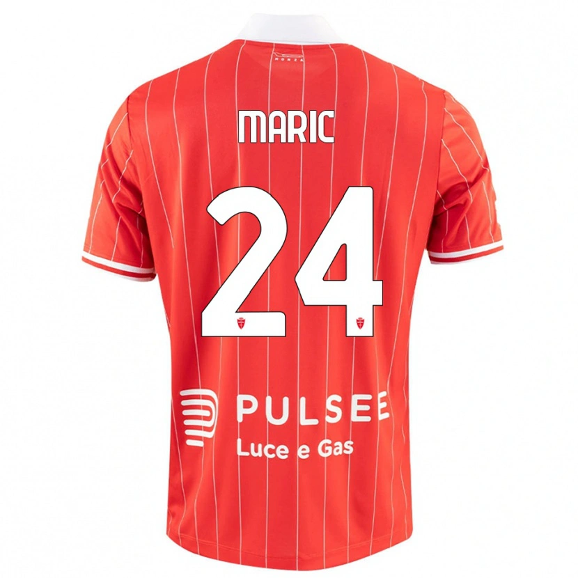 Danxen Bambino Maglia Mirko Marić #24 Rosso Bianco Kit Gara Home 2025/26 Maglietta