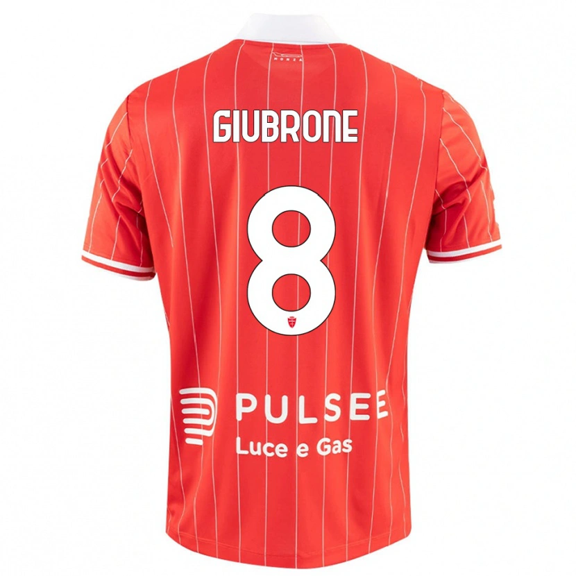 Danxen Bambino Maglia Mario Giubrone #8 Rosso Bianco Kit Gara Home 2025/26 Maglietta
