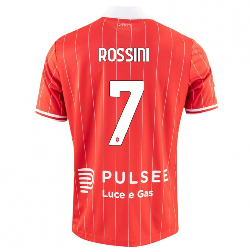 Danxen Bambino Maglia Luca Rossini #7 Rosso Bianco Kit Gara Home 2025/26 Maglietta