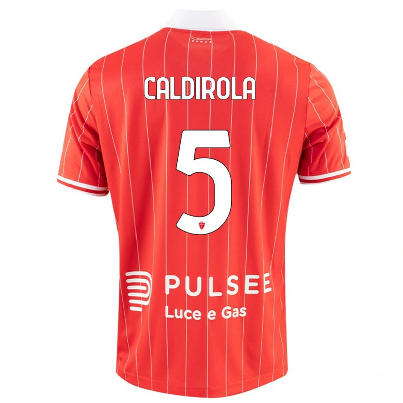Danxen Bambino Maglia Luca Caldirola #5 Rosso Bianco Kit Gara Home 2025/26 Maglietta