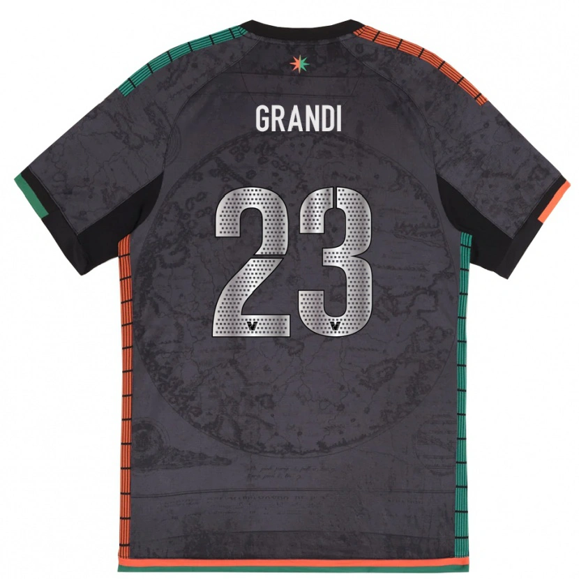 Danxen Bambino Maglia Matteo Grandi #23 Grigio Scuro Kit Gara Home 2025/26 Maglietta