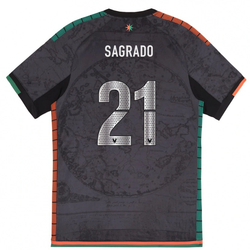 Danxen Bambino Maglia Richie Sagrado #21 Grigio Scuro Kit Gara Home 2025/26 Maglietta