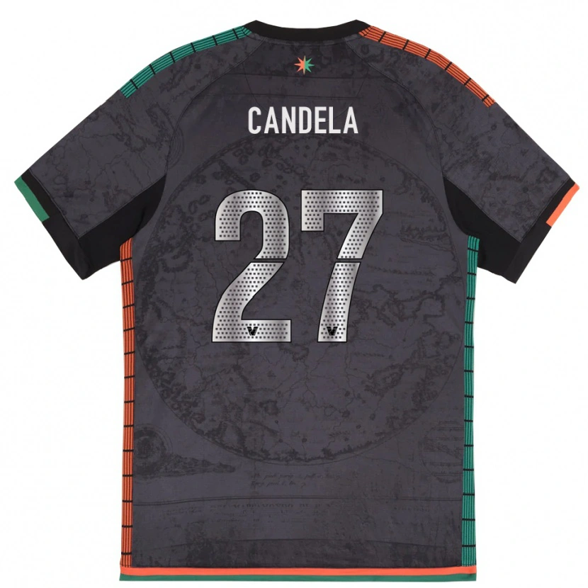 Danxen Bambino Maglia Antonio Candela #27 Grigio Scuro Kit Gara Home 2025/26 Maglietta