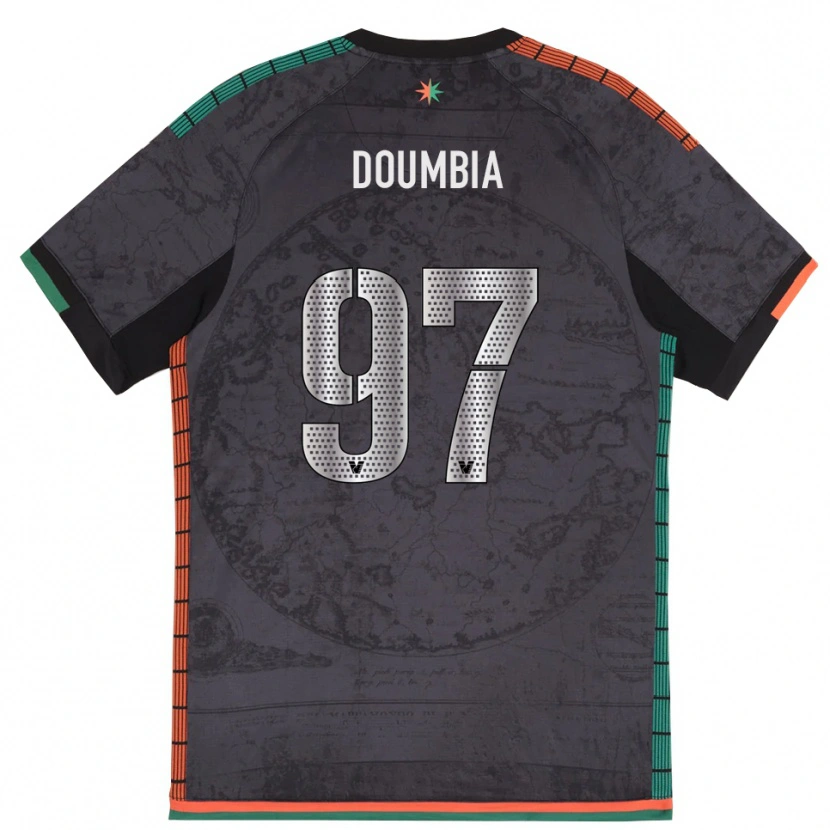 Danxen Bambino Maglia Issa Doumbia #97 Grigio Scuro Kit Gara Home 2025/26 Maglietta