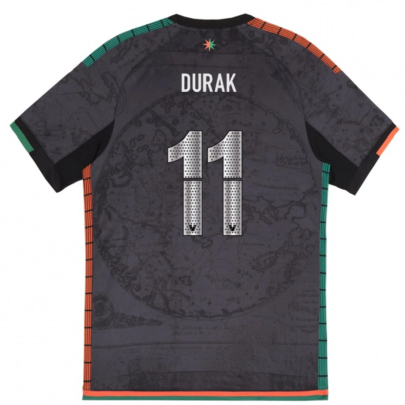 Danxen Bambino Maglia Malik Durak #11 Grigio Scuro Kit Gara Home 2025/26 Maglietta