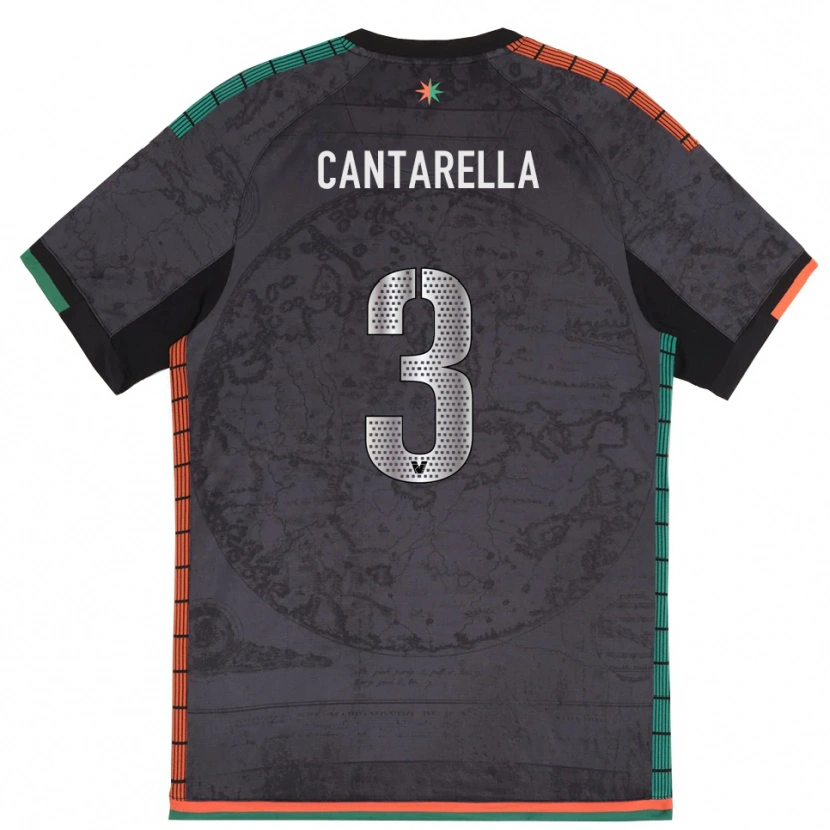 Danxen Bambino Maglia Ilaria Cantarella #3 Grigio Scuro Kit Gara Home 2025/26 Maglietta