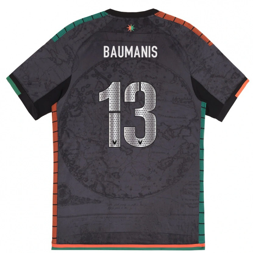 Danxen Bambino Maglia Kristofers Baumanis #13 Grigio Scuro Kit Gara Home 2025/26 Maglietta