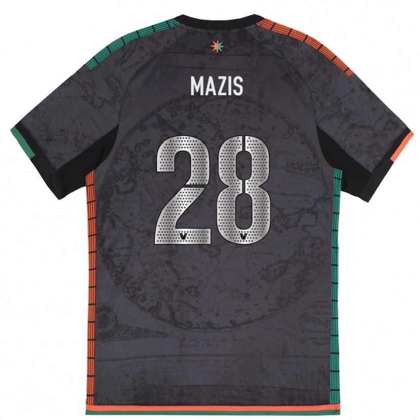 Danxen Bambino Maglia Francesca Mazis #28 Grigio Scuro Kit Gara Home 2025/26 Maglietta