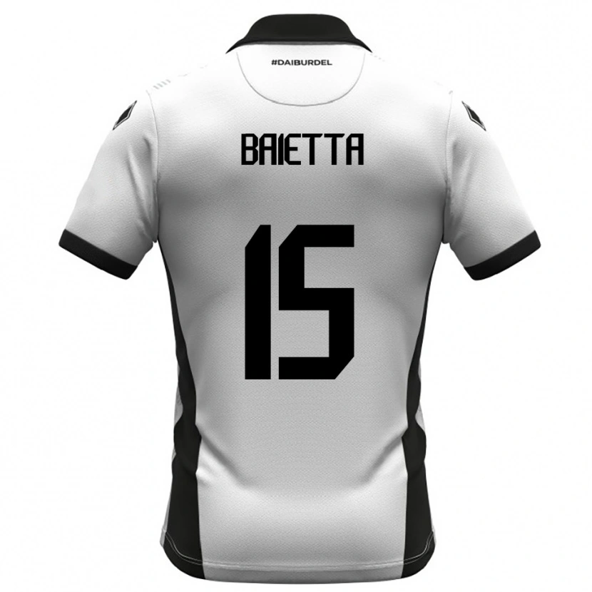 Danxen Bambino Maglia Pietro Baietta #15 Bianco Nero Arancione Kit Gara Home 2025/26 Maglietta