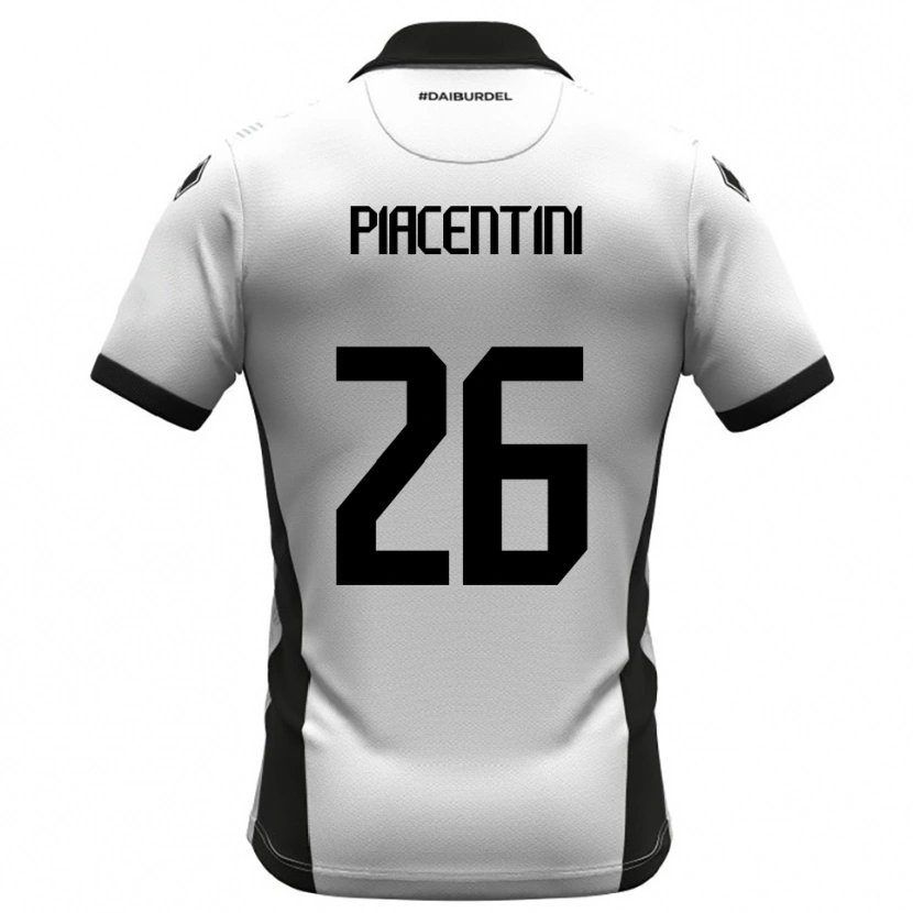 Danxen Bambino Maglia Matteo Piacentini #26 Bianco Nero Arancione Kit Gara Home 2025/26 Maglietta