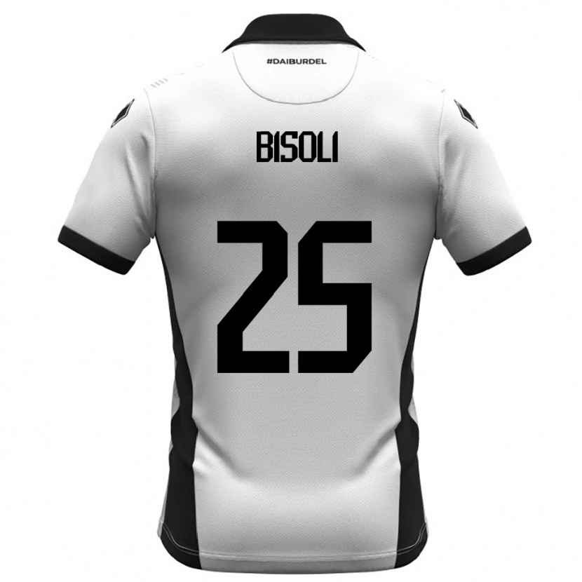 Danxen Bambino Maglia Dimitri Bisoli #25 Bianco Nero Arancione Kit Gara Home 2025/26 Maglietta
